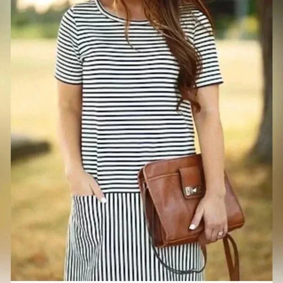 MADEWELL | GUC Navy & White Striped Dress with Pockets S - Picture 3 of 15
